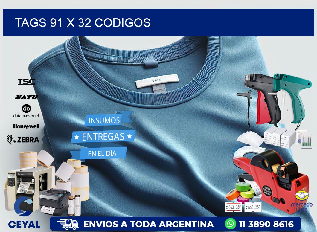 tags 91 x 32 codigos