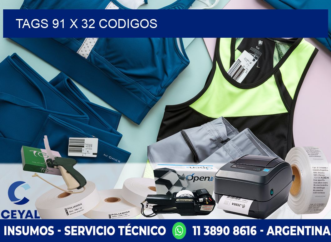 tags 91 x 32 codigos