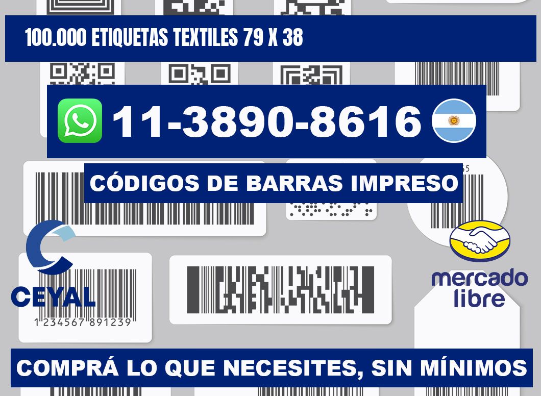 100.000 ETIQUETAS TEXTILES 79 x 38