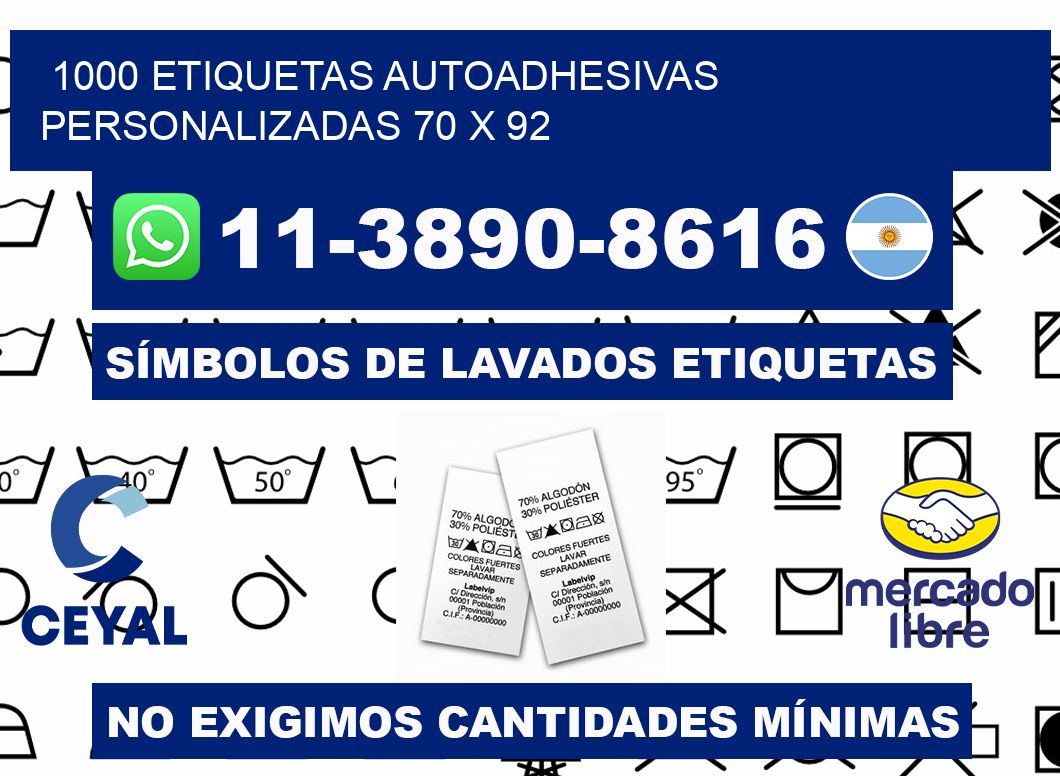 1000 Etiquetas autoadhesivas personalizadas 70 x 92
