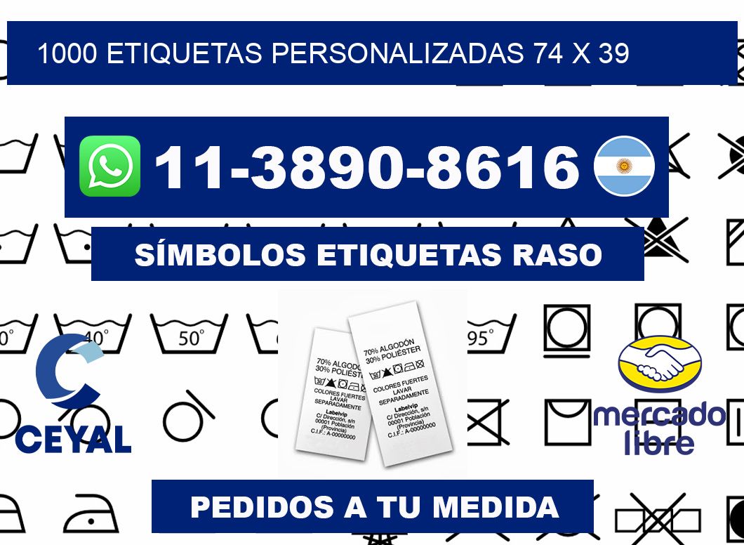 1000 etiquetas personalizadas 74 x 39