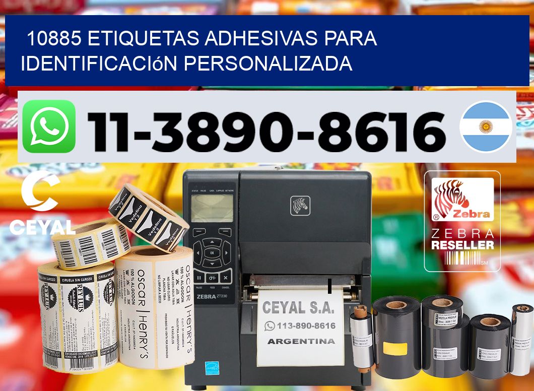 10885 Etiquetas adhesivas para identificación personalizada