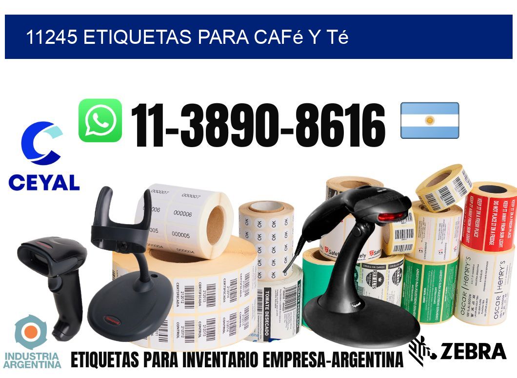 11245 Etiquetas para café y té