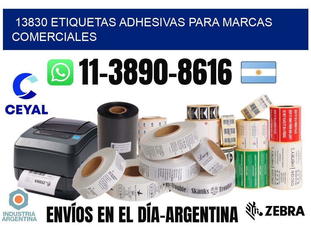 13830 Etiquetas adhesivas para marcas comerciales