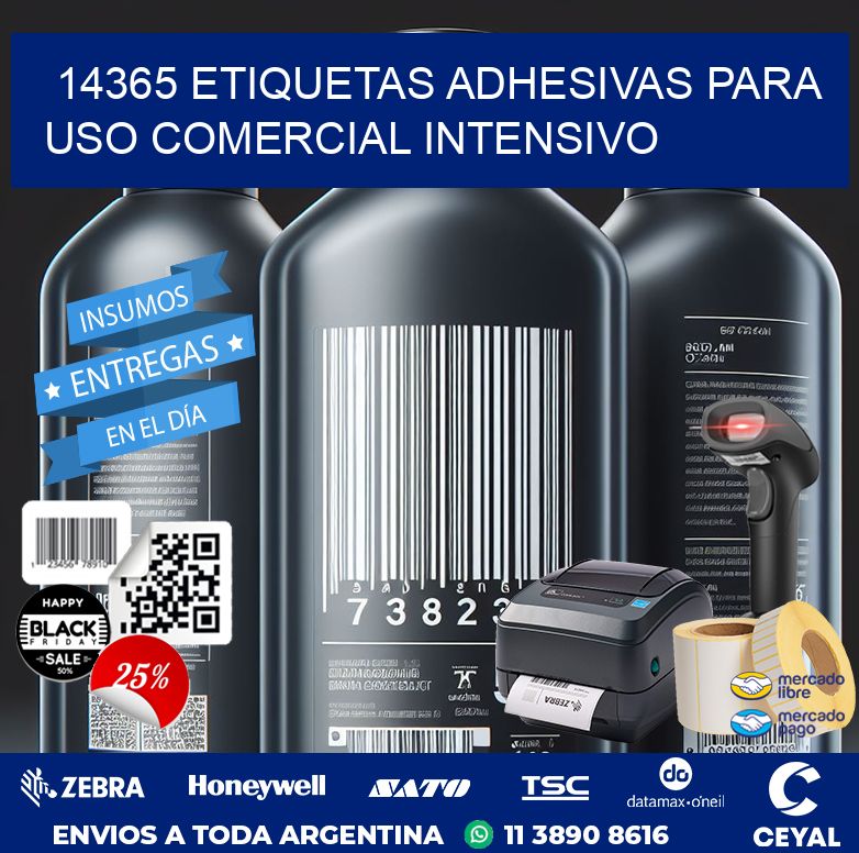 14365 Etiquetas adhesivas para uso comercial intensivo