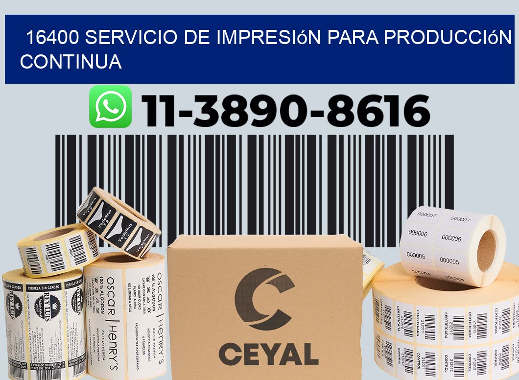 16400 Servicio de impresión para producción continua