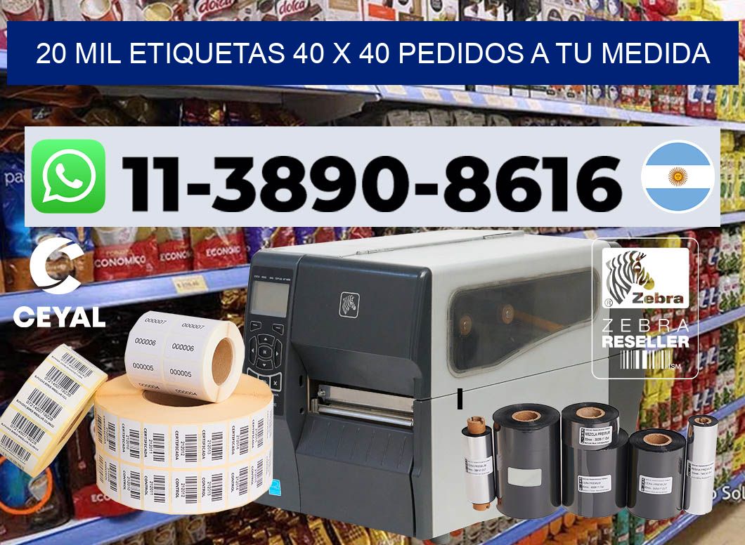 20 mil etiquetas 40 x 40 Pedidos a tu medida