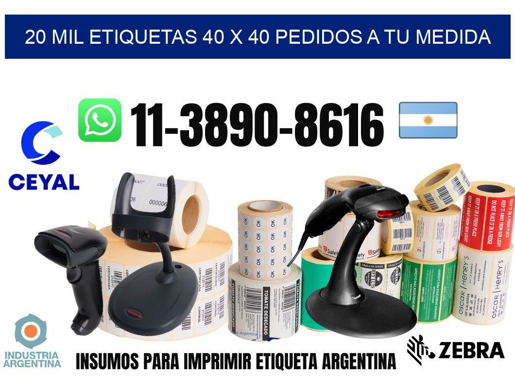 20 mil etiquetas 40 x 40 Pedidos a tu medida