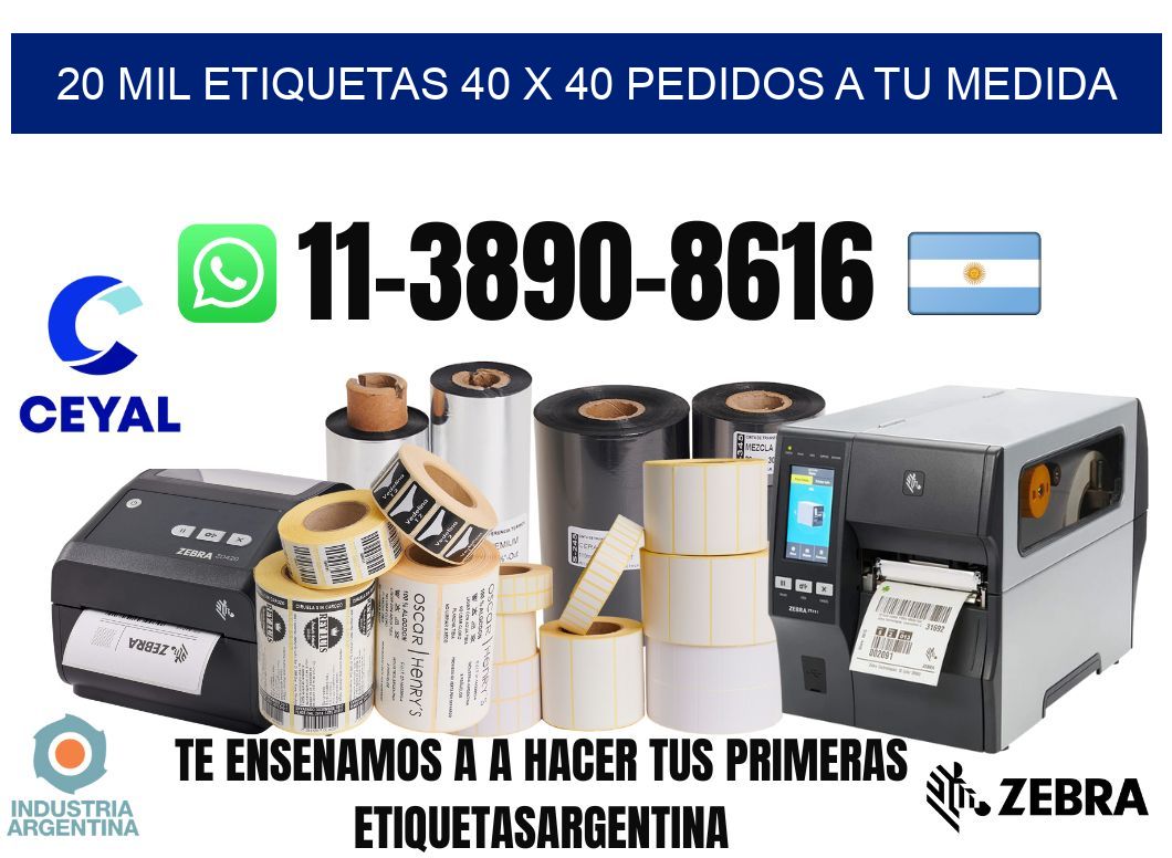 20 mil etiquetas 40 x 40 Pedidos a tu medida