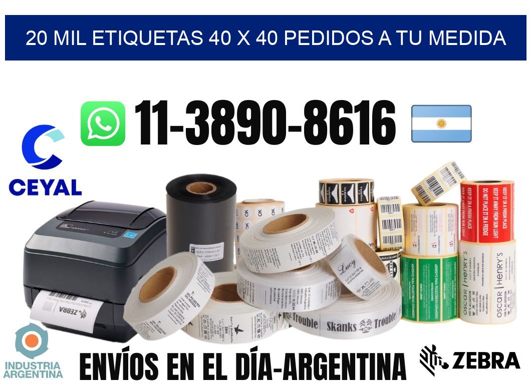 20 mil etiquetas 40 x 40 Pedidos a tu medida