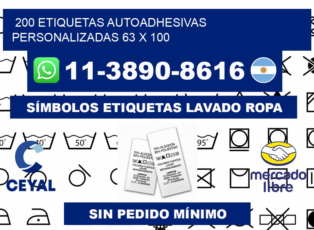 200 Etiquetas autoadhesivas personalizadas 63 x 100