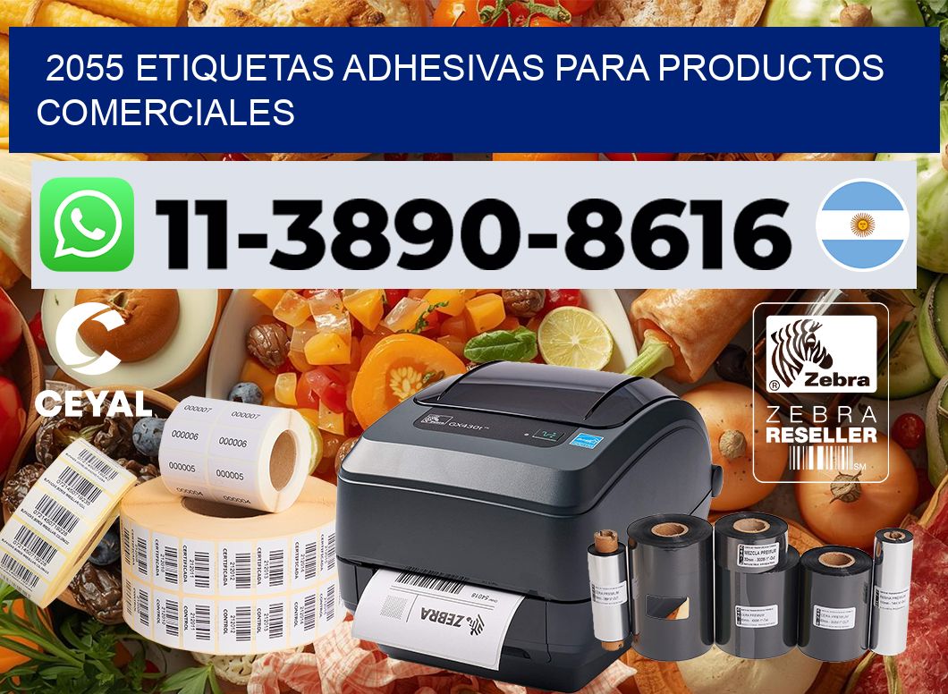 2055 Etiquetas adhesivas para productos comerciales