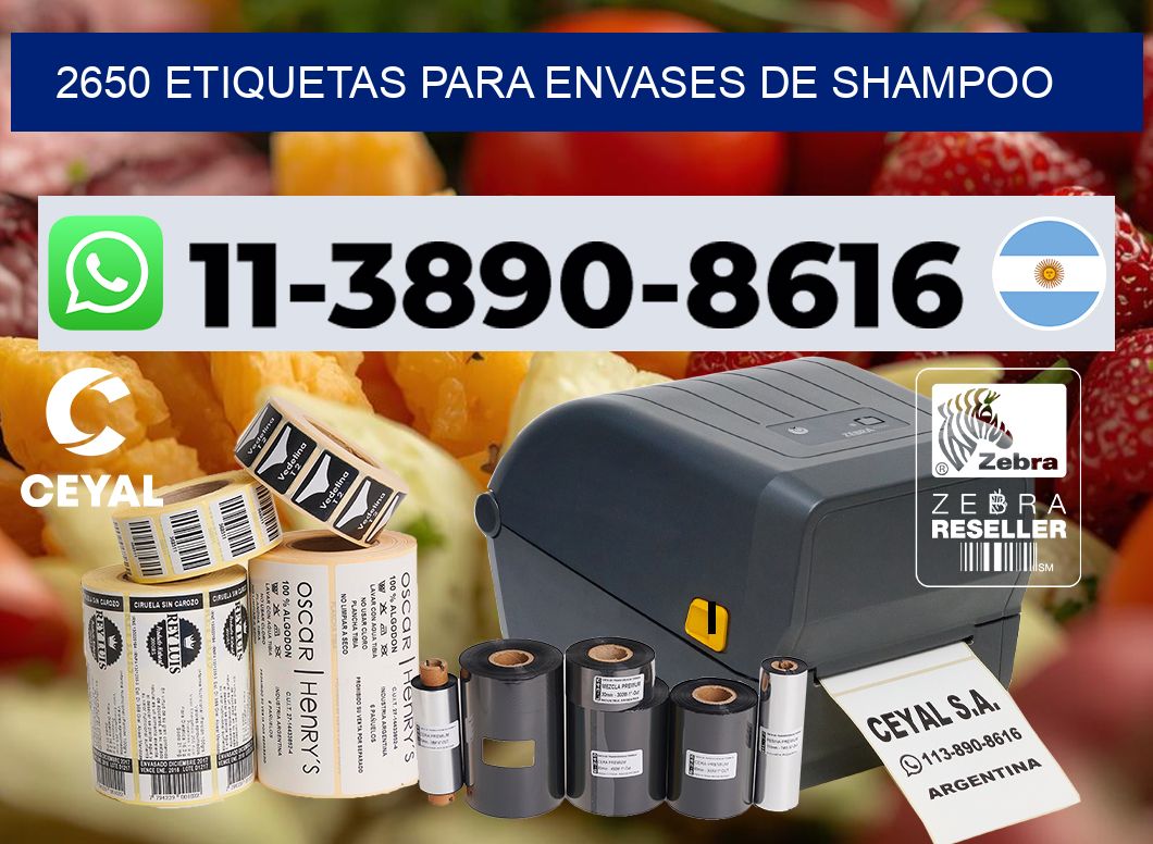 2650 Etiquetas para envases de shampoo