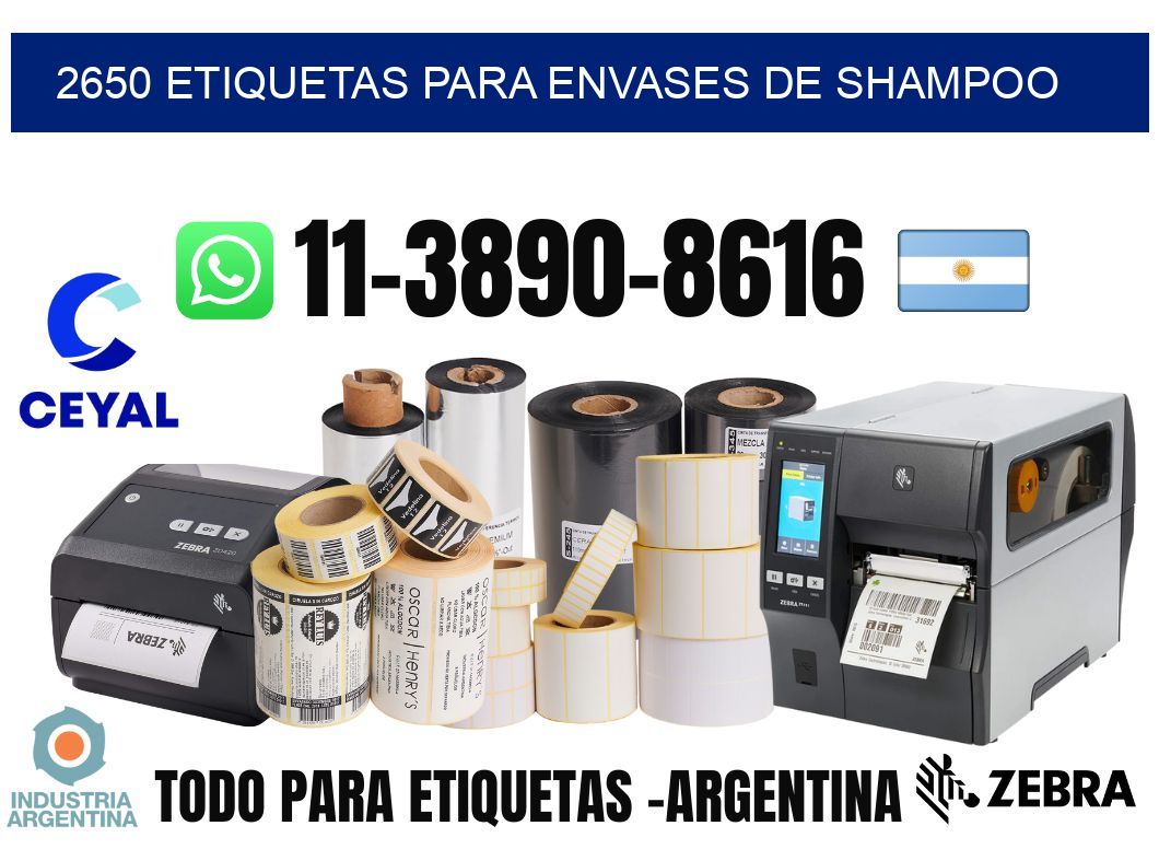 2650 Etiquetas para envases de shampoo