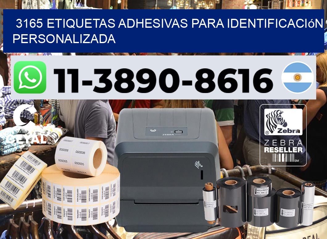 3165 Etiquetas adhesivas para identificación personalizada