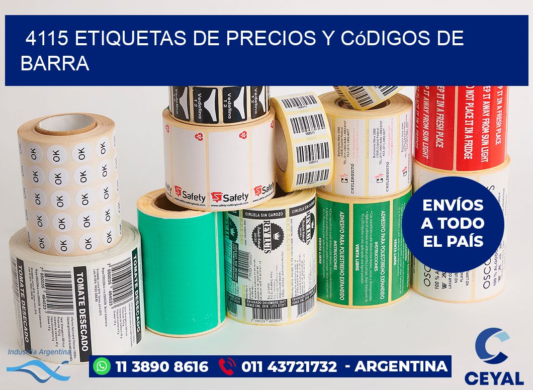 4115 Etiquetas de precios y códigos de barra