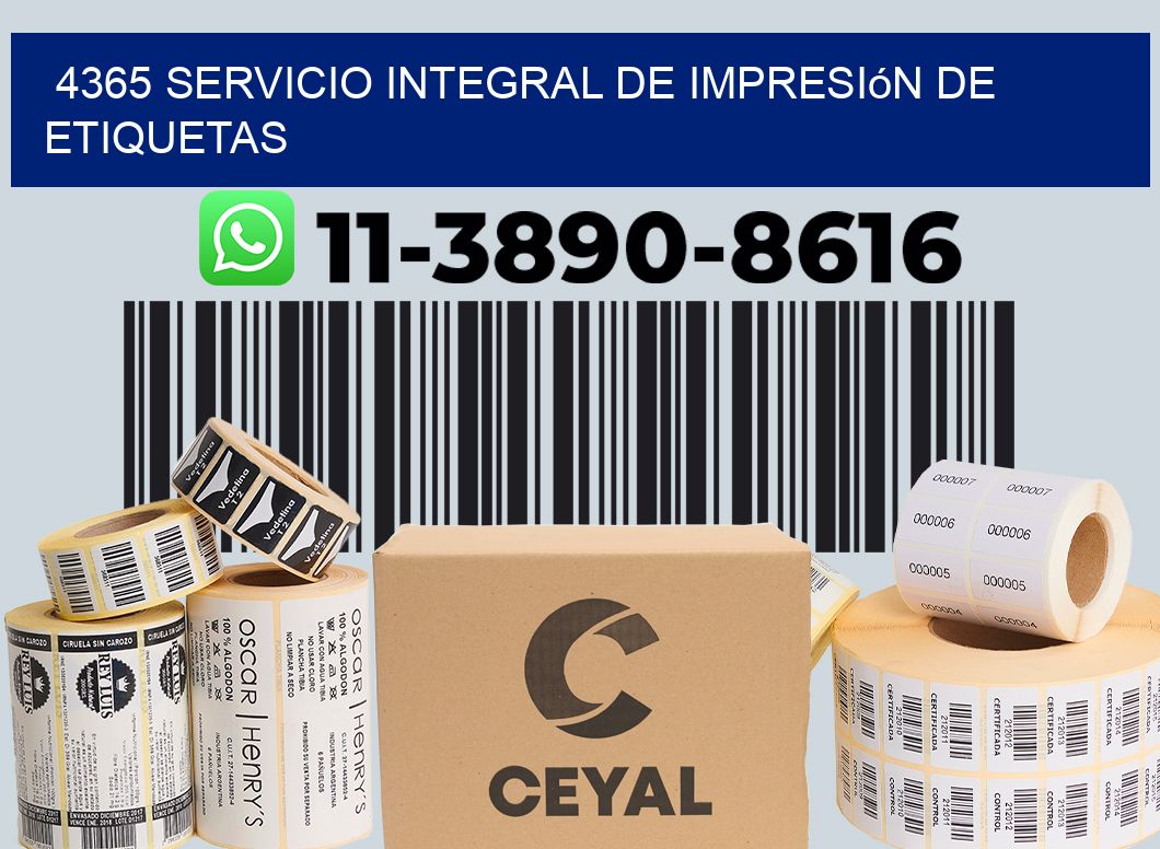 4365 Servicio integral de impresión de etiquetas