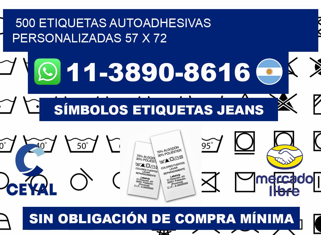 500 Etiquetas autoadhesivas personalizadas 57 x 72