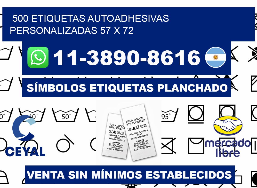 500 Etiquetas autoadhesivas personalizadas 57 x 72