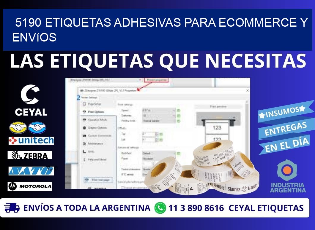 5190 Etiquetas adhesivas para ecommerce y envíos