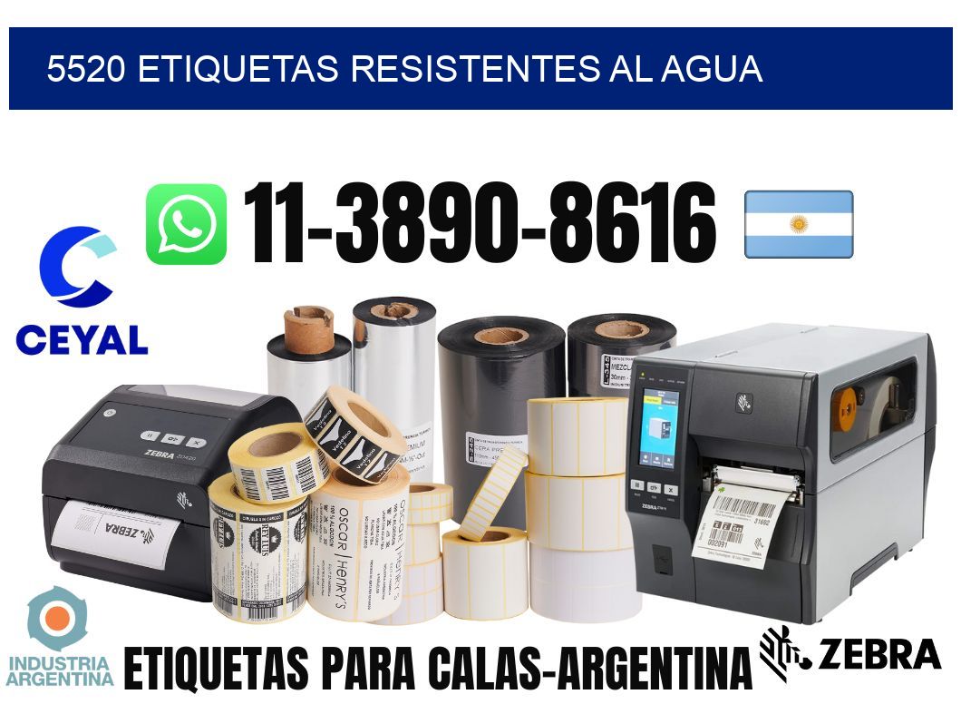 5520 Etiquetas resistentes al agua