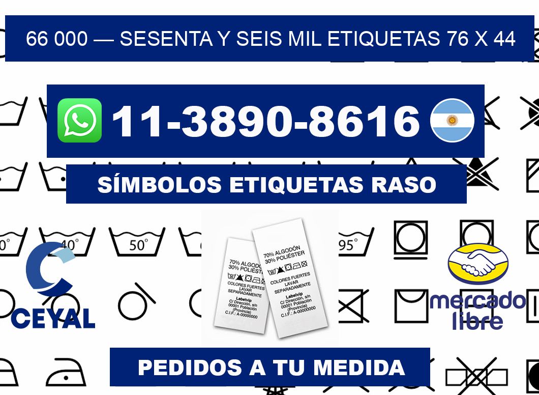 66 000 — sesenta y seis mil etiquetas 76 x 44