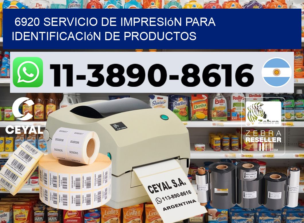 6920 Servicio de impresión para identificación de productos