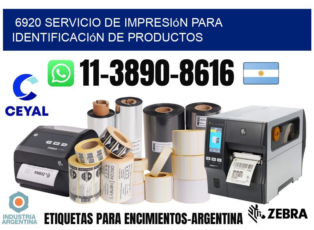 6920 Servicio de impresión para identificación de productos