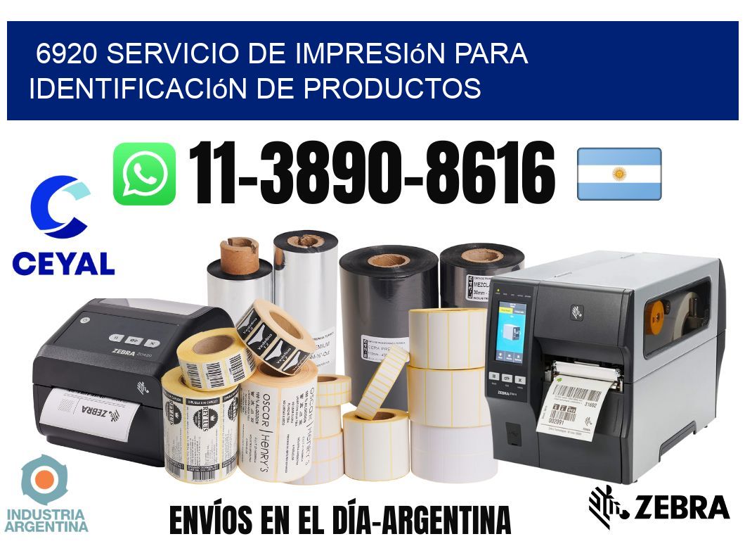 6920 Servicio de impresión para identificación de productos