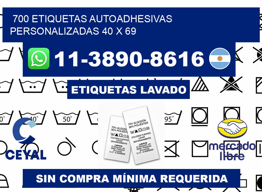 700 Etiquetas autoadhesivas personalizadas 40 x 69