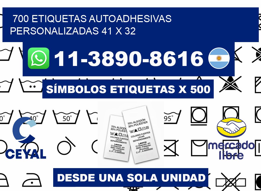 700 Etiquetas autoadhesivas personalizadas 41 x 32