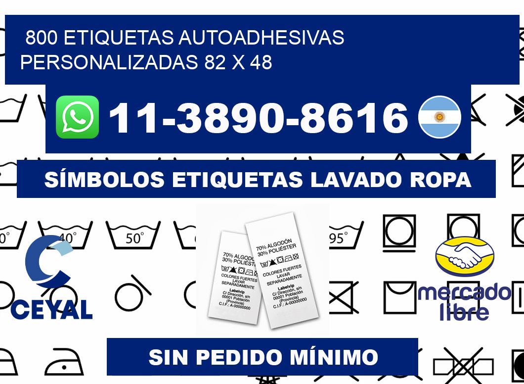 800 Etiquetas autoadhesivas personalizadas 82 x 48
