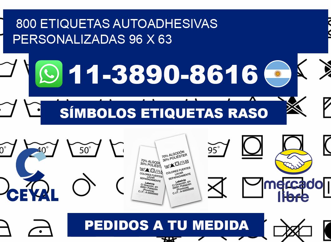 800 Etiquetas autoadhesivas personalizadas 96 x 63