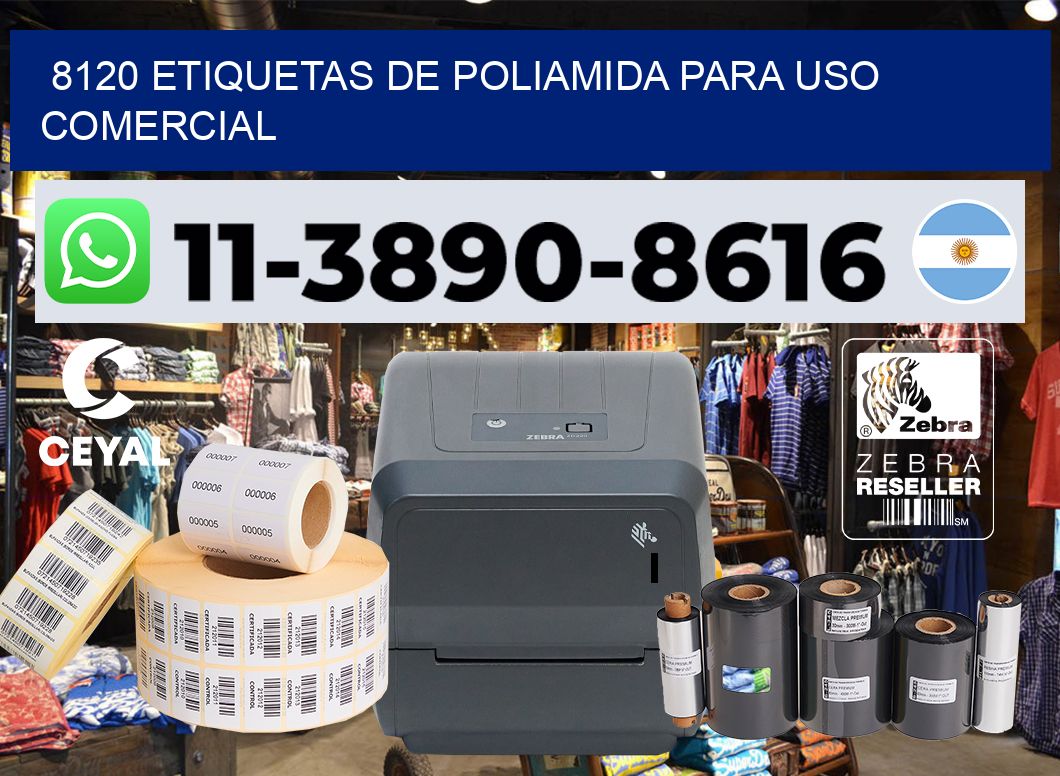 8120 Etiquetas de poliamida para uso comercial