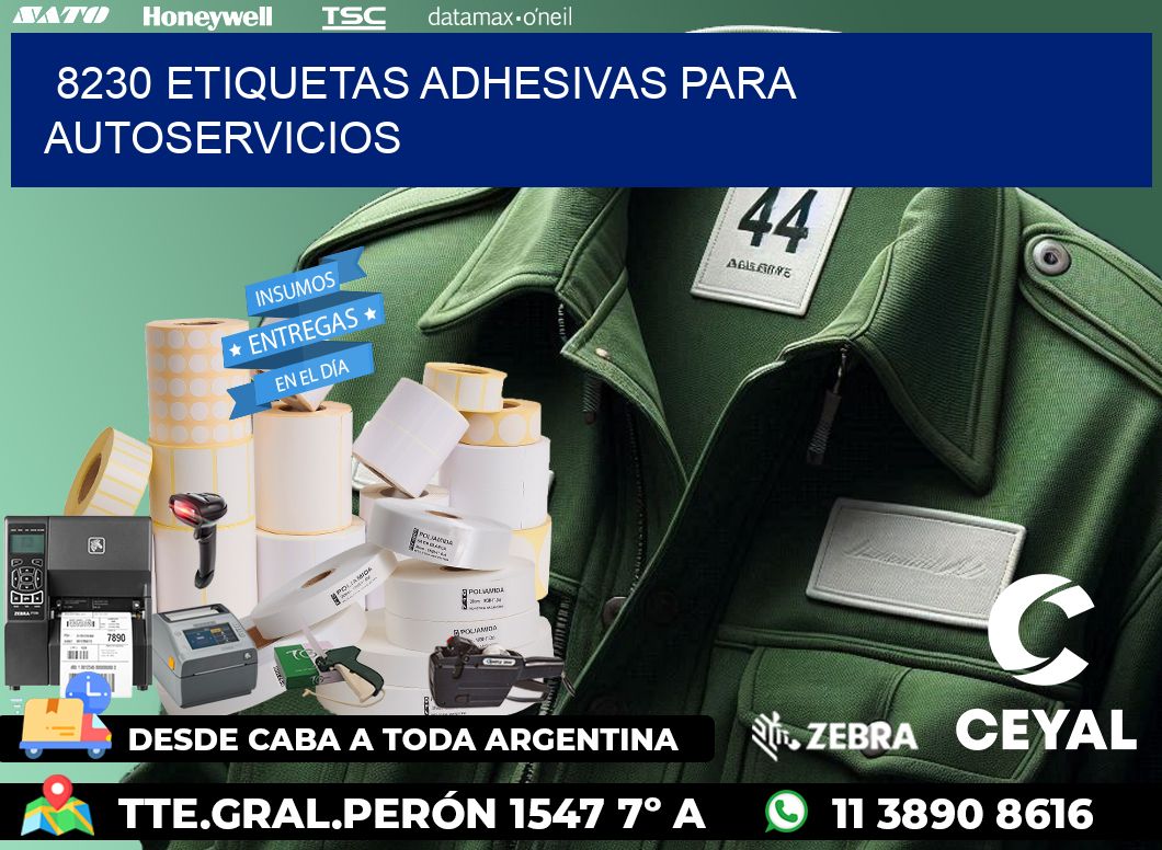 8230 Etiquetas adhesivas para autoservicios