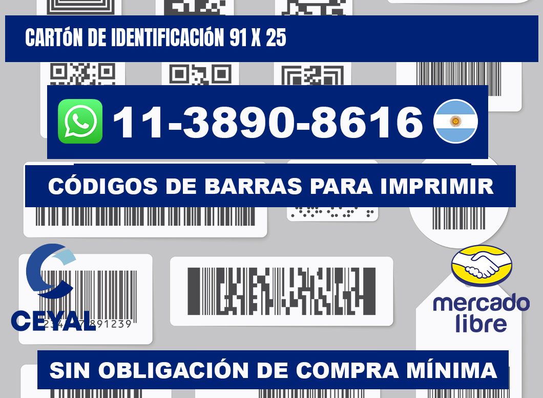 Cartón de identificación 91 x 25