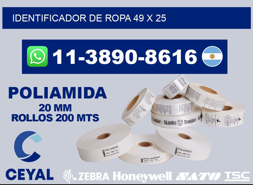 Identificador de ropa 49 x 25