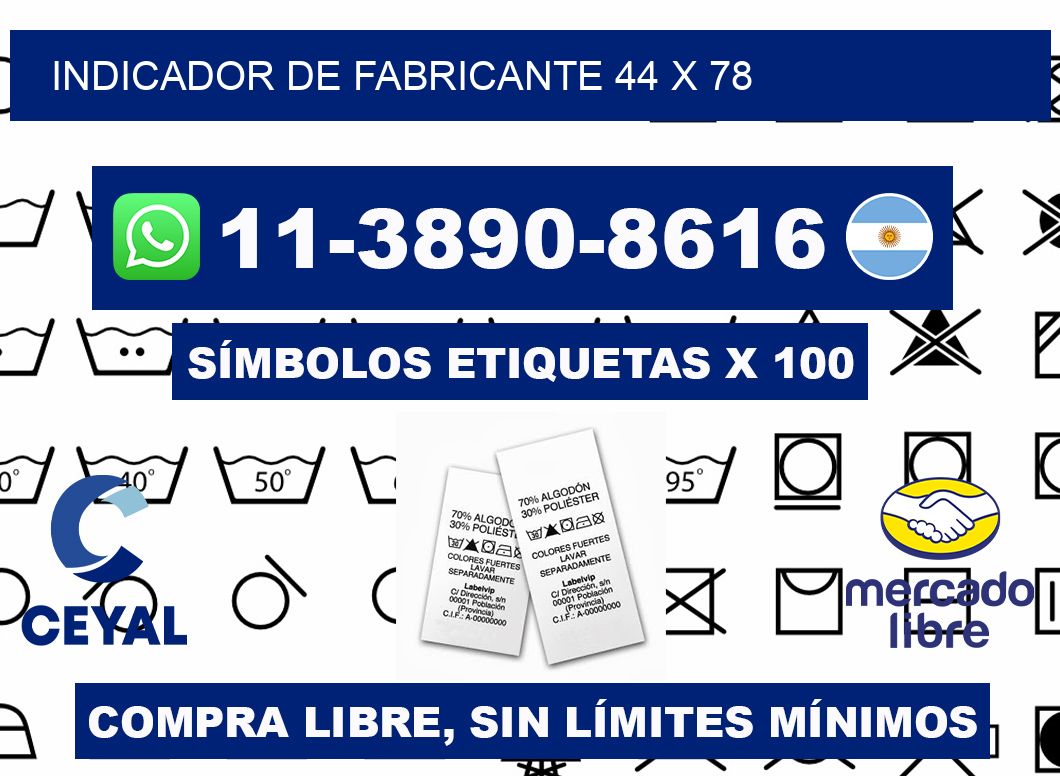 Indicador de fabricante 44 x 78