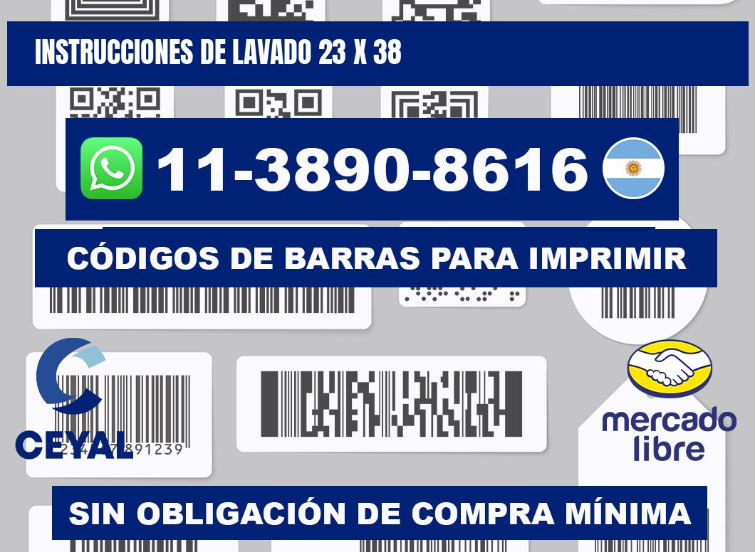 Instrucciones de lavado 23 x 38