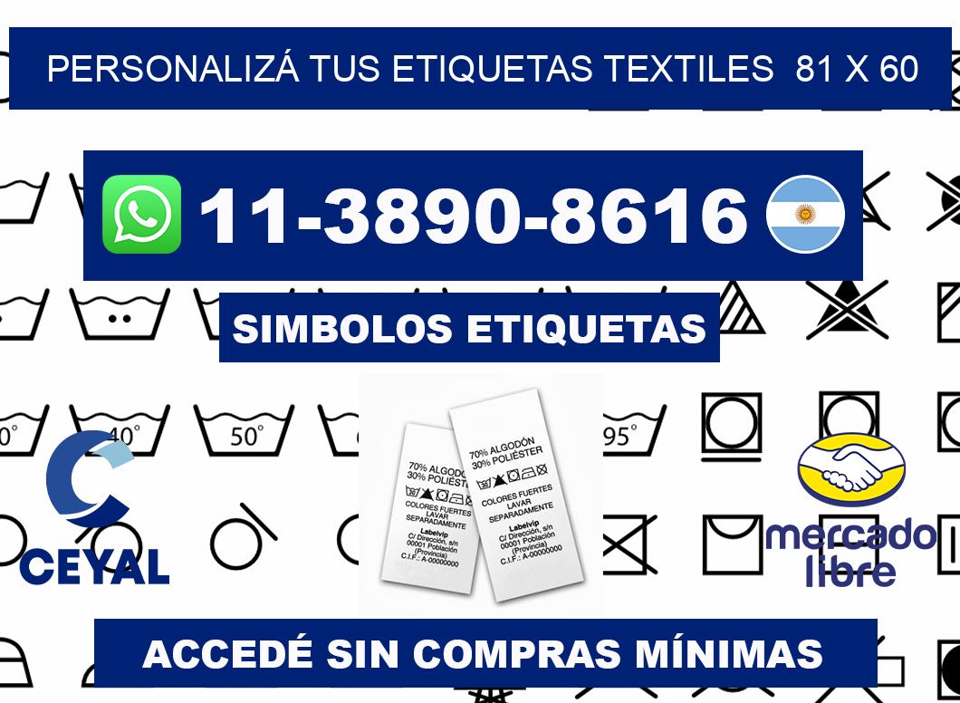 PERSONALIZÁ TUS ETIQUETAS TEXTILES  81 x 60
