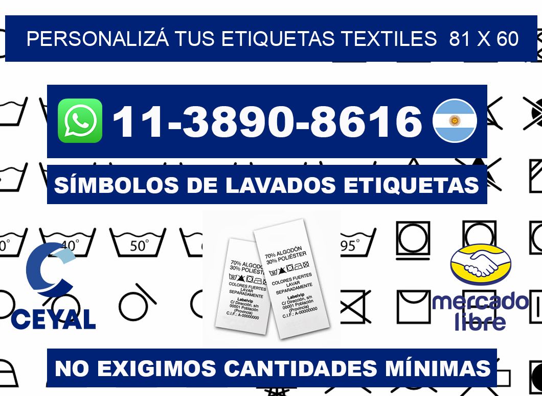 PERSONALIZÁ TUS ETIQUETAS TEXTILES  81 x 60