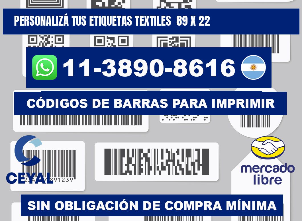 PERSONALIZÁ TUS ETIQUETAS TEXTILES  89 x 22