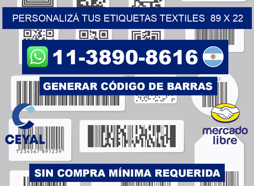 PERSONALIZÁ TUS ETIQUETAS TEXTILES  89 x 22