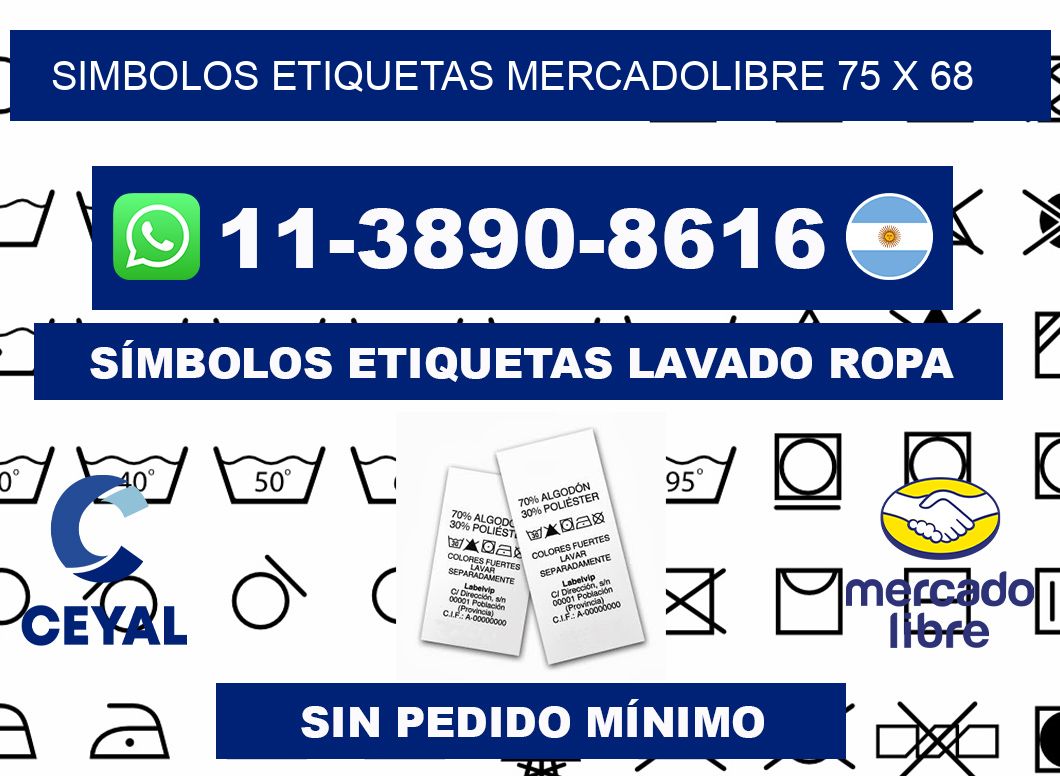 SIMBOLOS ETIQUETAS MERCADOLIBRE 75 x 68