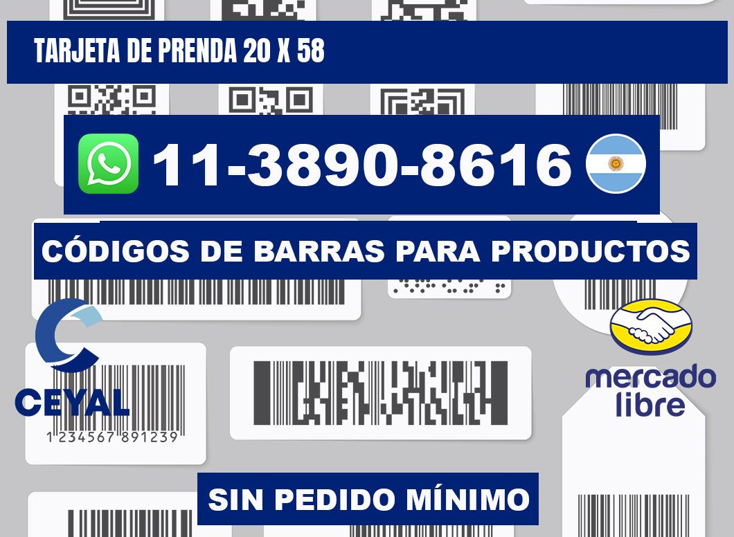 Tarjeta de prenda 20 x 58