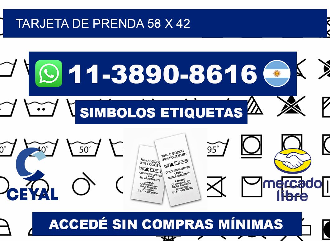 Tarjeta de prenda 58 x 42