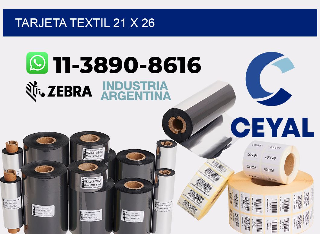 Tarjeta textil 21 x 26