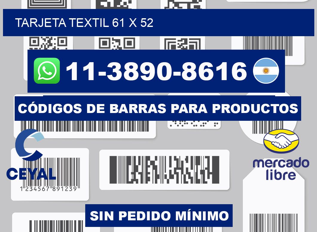 Tarjeta textil 61 x 52