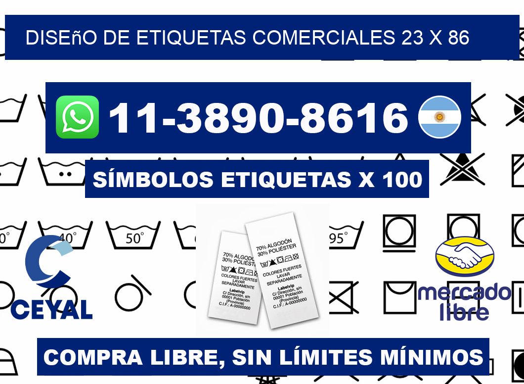 diseño de etiquetas comerciales 23 x 86