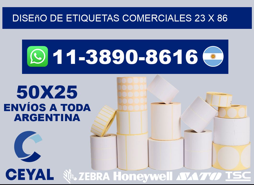 diseño de etiquetas comerciales 23 x 86